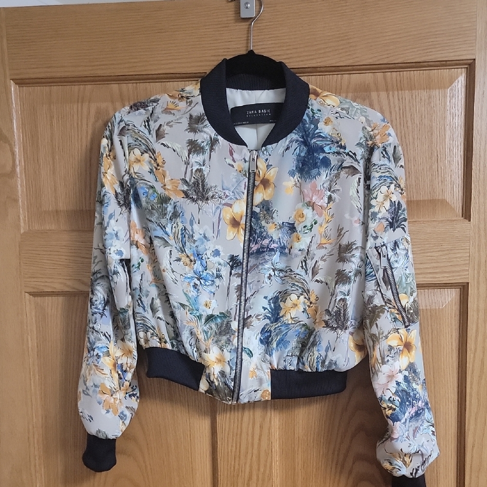 Zara Floral Bomber Jacket